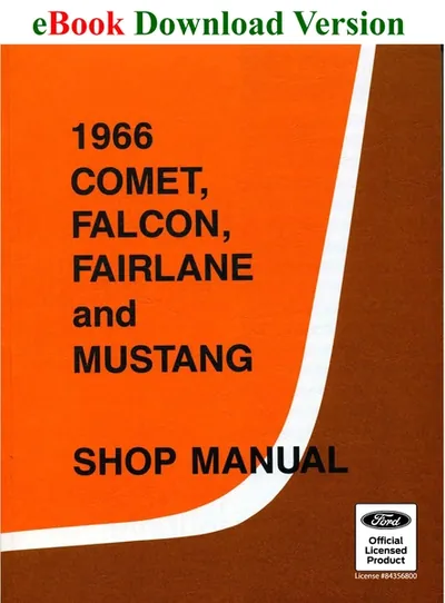 1966 Comet, Falcon, Mustang Shop Manual - Ford Shop Manual Cover