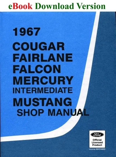 1967 Cougar, Falcon, Mustang Shop Manual - Ford Shop Manual Cover