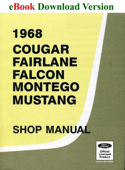 1968 Cougar, Mustang Ford Shop Manual - Ford Shop Manual Cover