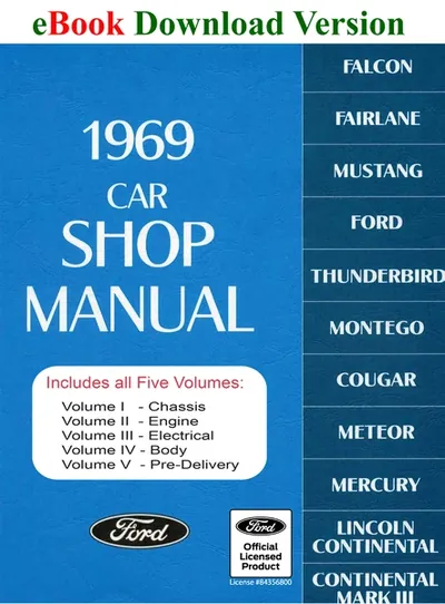 1969 Ford Car Shop Manual Vol I-V - Ford Shop Manual Cover