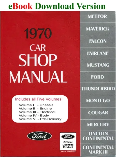 1970 Car Shop Manual Vol I-V - Ford Shop Manual Cover