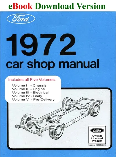 1972 Car Shop Manual Vol I-V - Ford Shop Manual Cover