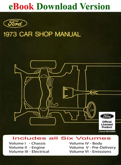 1973 Car Shop Manual Vol I-VI - Ford Shop Manual Cover