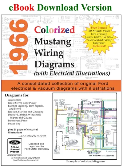 1966 Colorized Mustang Wiring Diagrams - Ford Shop Manual Cover