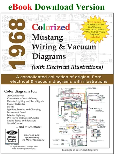 1968 Colorized Mustang Wiring/Vacuum Diagrams - Ford Shop Manual Cover