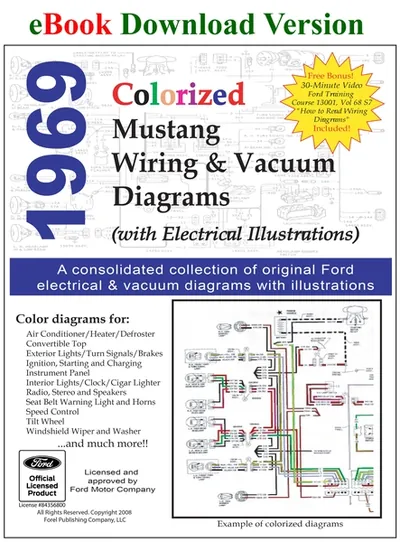 1969 Colorized Mustang Wiring/Vacuum Diagrams - Ford Shop Manual Cover