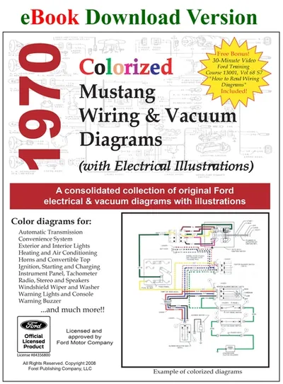 1970 Colorized Mustang Wiring/Vacuum Diagrams - Ford Shop Manual Cover
