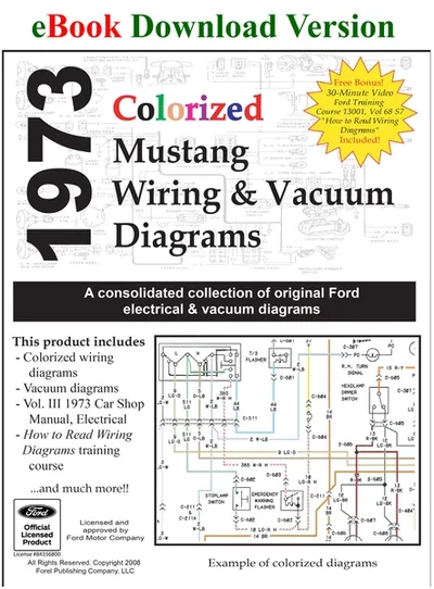 1973 Colorized Mustang Wiring/Vacuum Diagrams - Ford Shop Manual Cover
