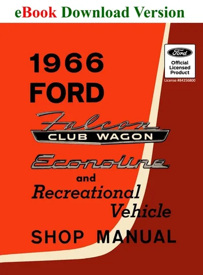 1966 Ford Falcon Club Wagon, Econoline and Recreational Vehicle Shop Manual - Ford Shop Manual Cover