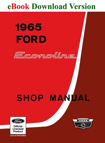 1965 Ford Econoline Shop Manual - Ford Shop Manual Cover