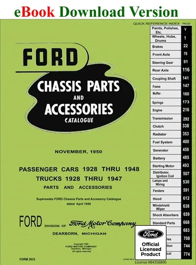 1928-48 Chassis Parts and Accessories - Ford Shop Manual Cover