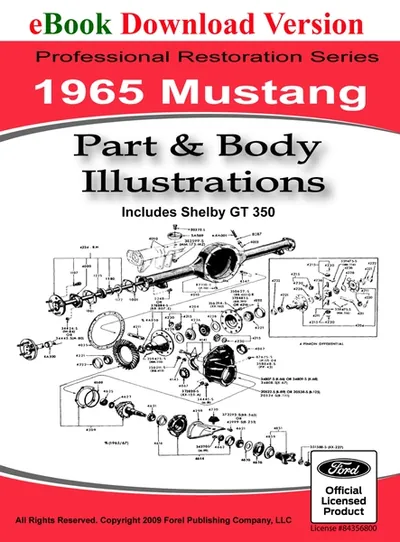 1965 Mustang Part and Body Illustrations - Ford Shop Manual Cover