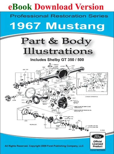 1967 Mustang Part and Body Illustrations - Ford Shop Manual Cover