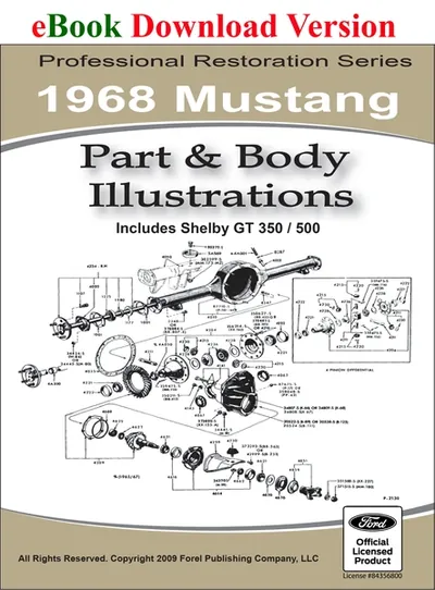 1968 Mustang Part and Body Illustrations - Ford Shop Manual Cover