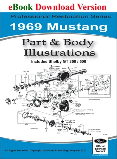 1969 Mustang Part and Body Illustrations - Ford Shop Manual Cover