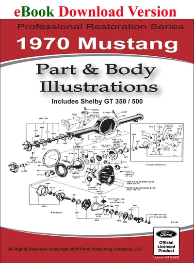 1970 Mustang Part and Body Illustrations - Ford Shop Manual Cover