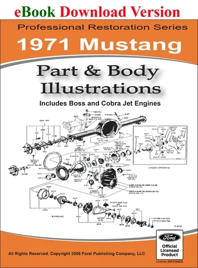 1971 Mustang Part and Body Illustrations - Ford Shop Manual Cover