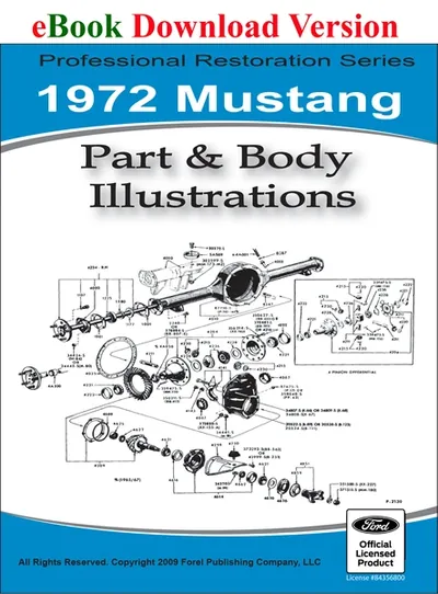 1972 Mustang Part and Body Illustrations - Ford Shop Manual Cover