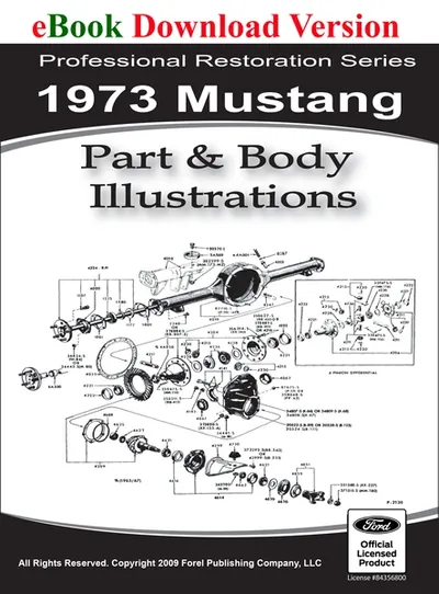 1973 Mustang Part and Body Illustrations - Ford Shop Manual Cover