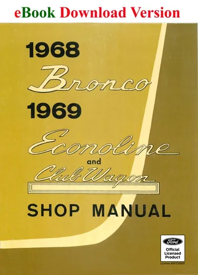 1968 Bronco 1969 Econoline and Club Wagon Shop Manual - Ford Shop Manual Cover