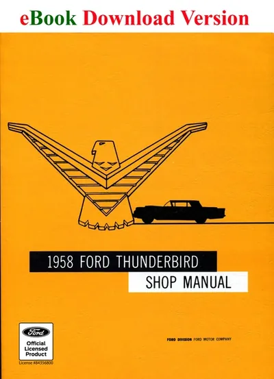 1958 Ford Thunderbird Shop Manual - Ford Shop Manual Cover