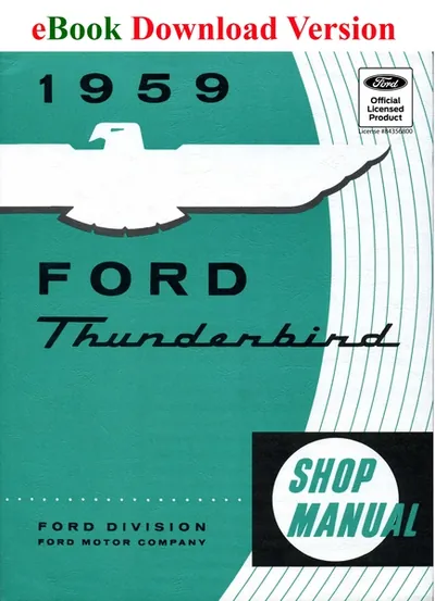 1959 Ford Thunderbird Shop Manual - Ford Shop Manual Cover