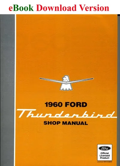 1960 Ford Thunderbird Shop Manual - Ford Shop Manual Cover