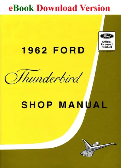 1962 Ford Thunderbird Shop Manual - Ford Shop Manual Cover