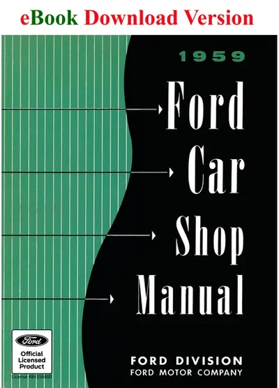1959 Ford Car Shop Manual - Ford Shop Manual Cover
