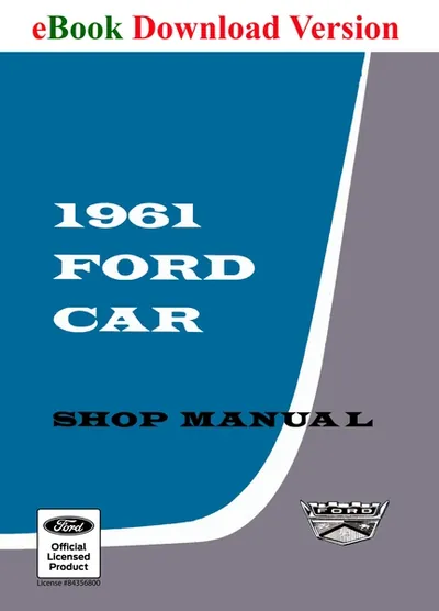 1961 Ford Car Shop Manual - Ford Shop Manual Cover