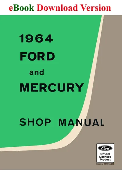 1964 Ford and Mecury Shop Manual - Ford Shop Manual Cover