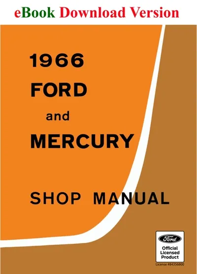 1966 Ford and Mecury Shop Manual - Ford Shop Manual Cover