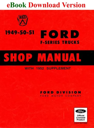 1949-52 Ford Truck Shop Manual - Ford Shop Manual Cover