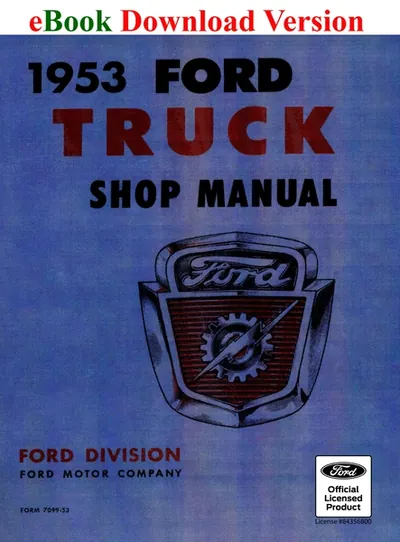 1953 Ford Truck Shop Manual - Ford Shop Manual Cover
