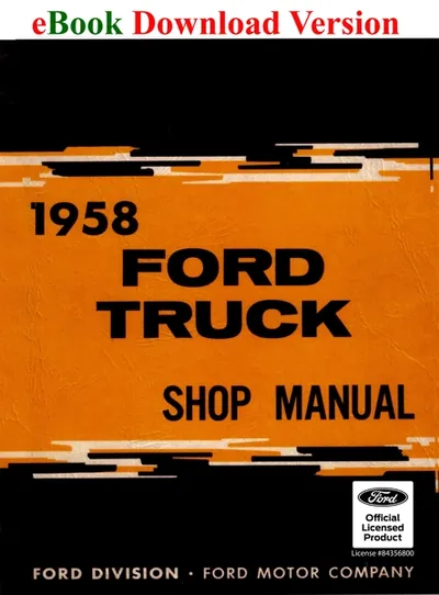 1958 Ford Truck Shop Manual - Ford Shop Manual Cover