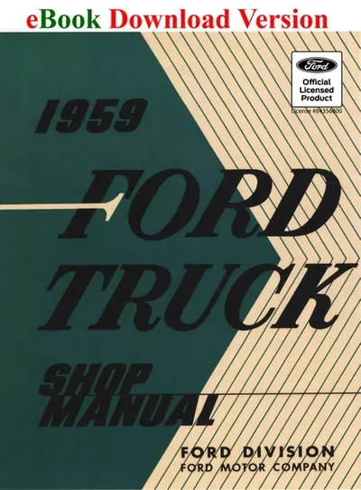 1959 Ford Truck Shop Manual - Ford Shop Manual Cover