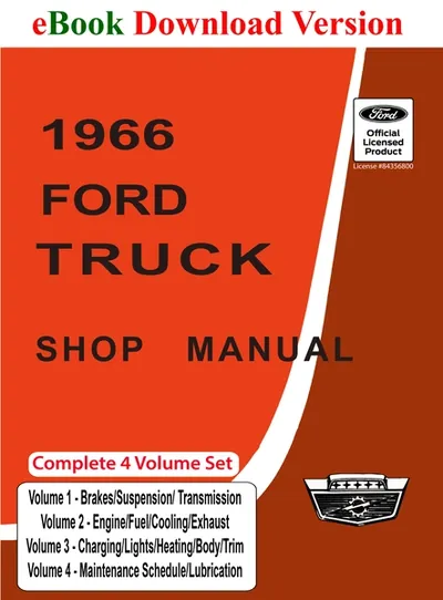 1966 Ford Truck Shop Manual - Ford Shop Manual Cover