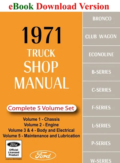 1971 Ford Truck Shop Manual - Ford Shop Manual Cover