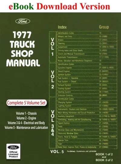 1977 Ford Truck Shop Manual - Ford Shop Manual Cover