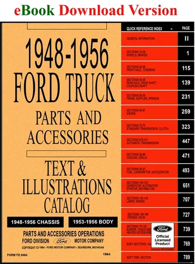 1948-56 Ford Truck Master Parts and Accessory Catalog - Ford Shop Manual Cover
