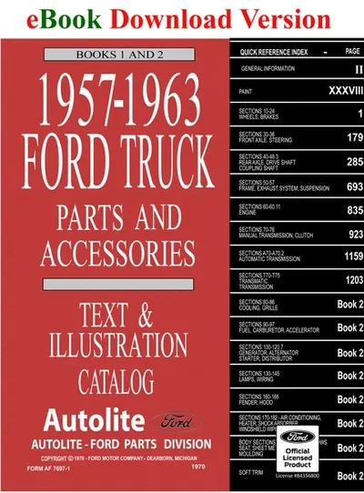 1957-63 Ford Truck Master Parts and Accessory Catalog - Ford Shop Manual Cover