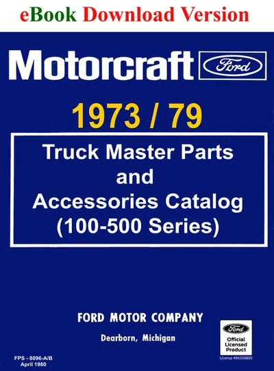 1973-79 Ford Truck Master Parts and Accessory Catalog (100-500 Series) - Ford Shop Manual Cover