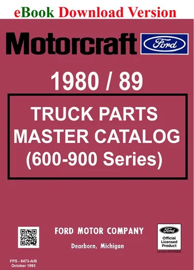 1980-89 Ford Truck Master Parts and Accessories Catalog (600-900) - Ford Shop Manual Cover