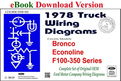 1978 Ford Truck Wiring Diagrams (Bronco,Econoline,F100-350) - Ford Shop Manual Cover