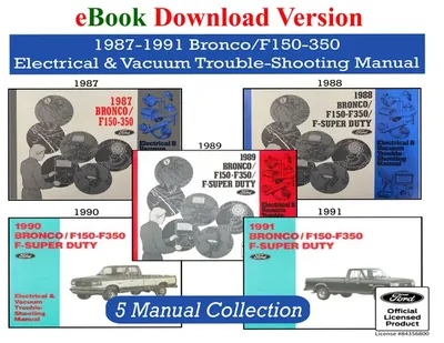 1987-1991 Bronco/F150-F350 Electrical & Vacuum Trouble-Shooting Manual - 5 Manual Collection - Ford Shop Manual Cover