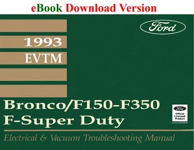 1993 Bronco/F150-F350/ F-Super Duty Electrical & Vacuum Trouble-Shooting Manual (EVTM) - Ford Shop Manual Cover