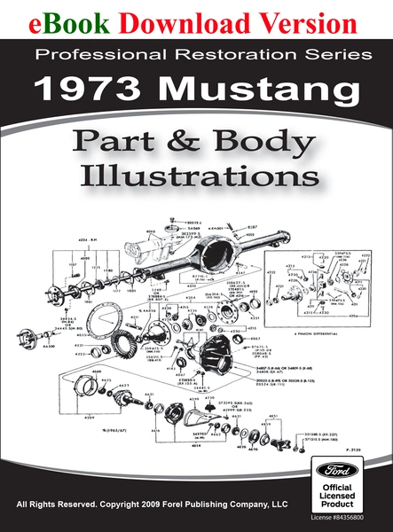 1973 Mustang Part and Body Illustrations - Ford Shop Manual Cover