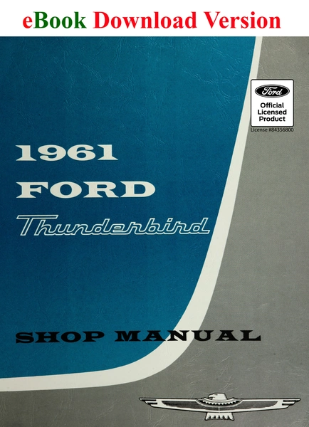 1961 Ford Thunderbird Shop Manual - Ford Shop Manual Cover