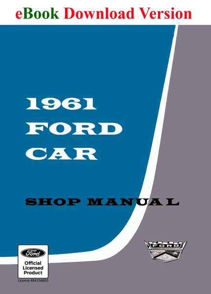 1961 Ford Car Shop Manual - Ford Shop Manual Cover
