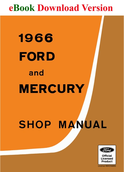 1966 Ford and Mecury Shop Manual - Ford Shop Manual Cover